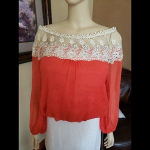 Ryu Shimmery Orange Top Size Small EUC